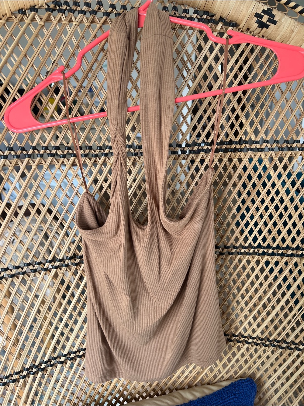 Heartloom Ribbed Halter Tank in Brown